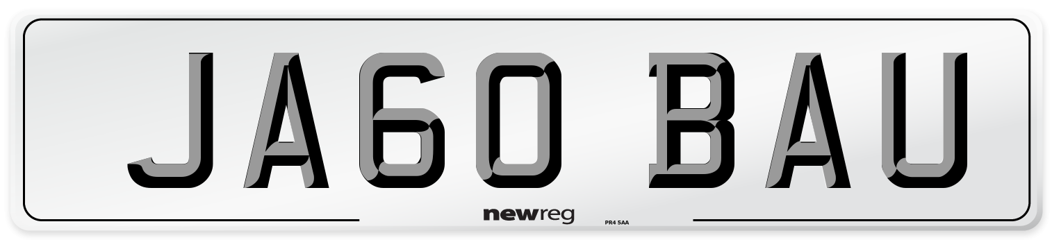 JA60 BAU Number Plate from New Reg